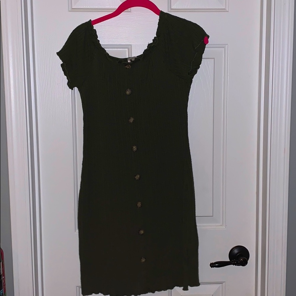 NoBo tight off shoulder green dress